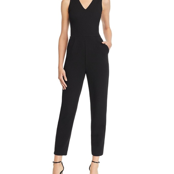 Aqua Bloomingdale’s Black Bow Tie Jumpsuit | Sz S - Picture 5 of 6